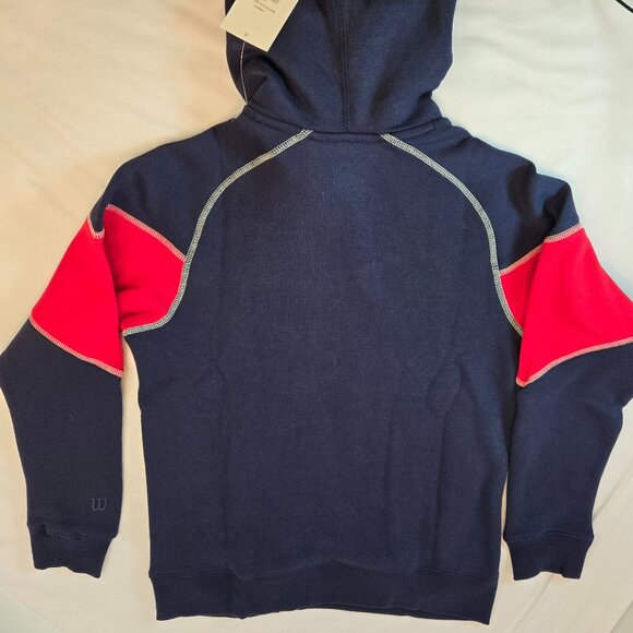 WILSON Kids' Classic Colorblock Fleece Hoodie Sz: L Navy/Red/White - Picture 7 of 12